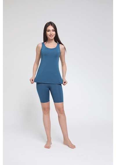 Chelly Kadın Düz Renk Askılı Taytlı Tankini S9003-04
