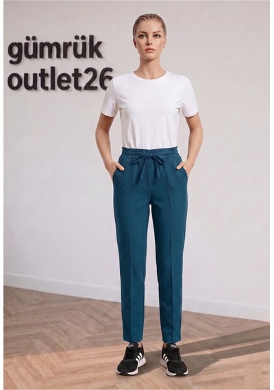 Zeze Kadın İpli Pantolon Yeşil