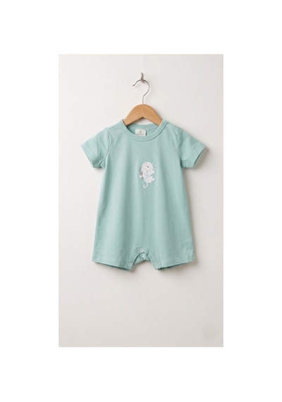 Fuar Baby Miniklere Özel Kız & Erkek Bebek Pamuklu Kısa Paça Tulum Turkuaz