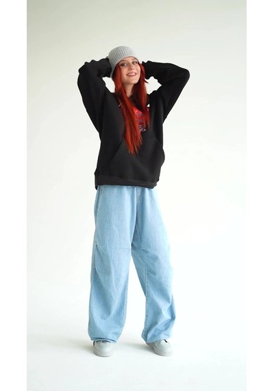 Startmore Unisex Feel Me Sweatshirt Hoodie Siyah Siyah