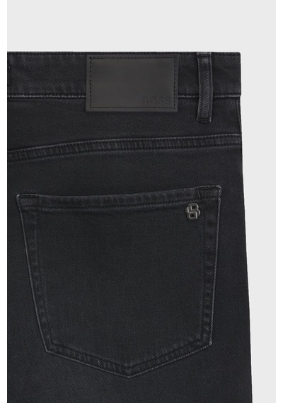 Boss Pamuklu Tapered Fit Düz Paça Jeans Erkek Kot Pantolon 50536502 008 Siyah