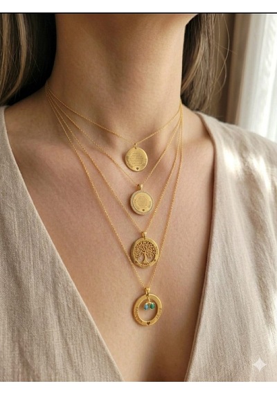 925 Ayar Gümüş Altın İşçilik Kişiye Özel İsimli Tuğba Hayat Ağacı Aile Kolye.rose.gold.rodaj