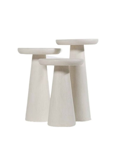 Mushroom 3'lü Zigon Sehpa Beyaz