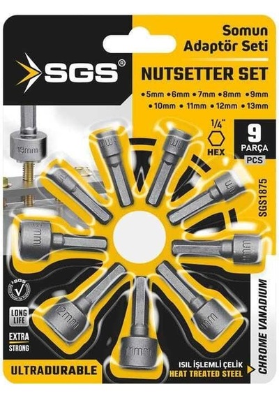 Sgs 1875 Somun Adaptör Seti 9 Parça