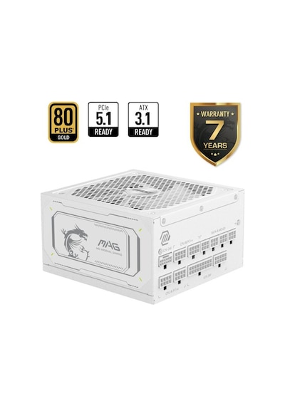 Msı Mag A1000gl Pcıe5 Beyaz 1000w 80+ Gold Full Modüler Power Akak92msı0038