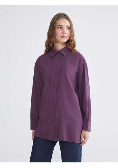 Lcw Modest Mor Modal Karışımlı Kadın Gömlek Tunik