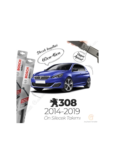 Peugeot 308 Muz Silecek Takımı 2014-2019 Bosch Aeroeco