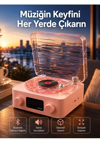Retro Kristal Netliğinde Ses - Gece Işıklı Retro Bluetooth Hoparlör Yeni Nesil