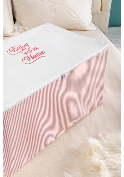 Serstil Orta Boy Baskı Detaylı Pembe Çizgili Hurç 63 X 40 X 34 Cm