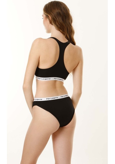 Parlingerie Sporcu Büstiyer Takım Siyah