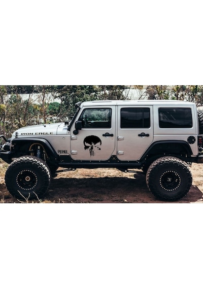 The Punisher Skull Off Road 4X4 Araba Sticker