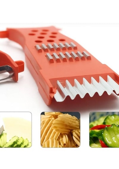 4 Lü Set Çok Amaçlı Sebze Rende & Spiral Doğrayıcı Julienne Soyacak Aparat Çok Renkli