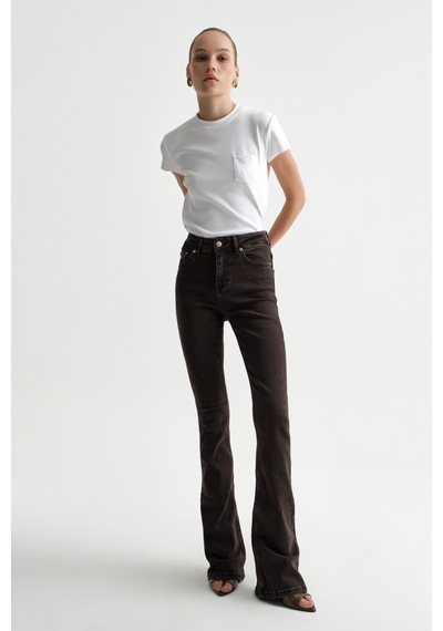 Açelyaokcu High Waist Flare Leg Full Length Stretch Jean Acı Kahverengi Açelyaokcu High Waist Flare Leg Full Length Stretch Jean Acı Kahverengi