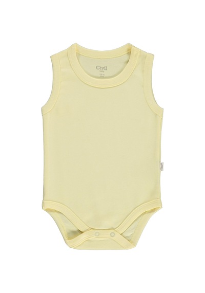 Civil Baby Düz Renkli 3-36 Ay Çıtçıtlı Badi - Sarı