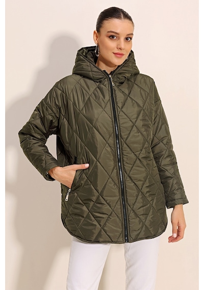 Bigdart 5181 Kapüşonlu Kapitone Mont - Haki