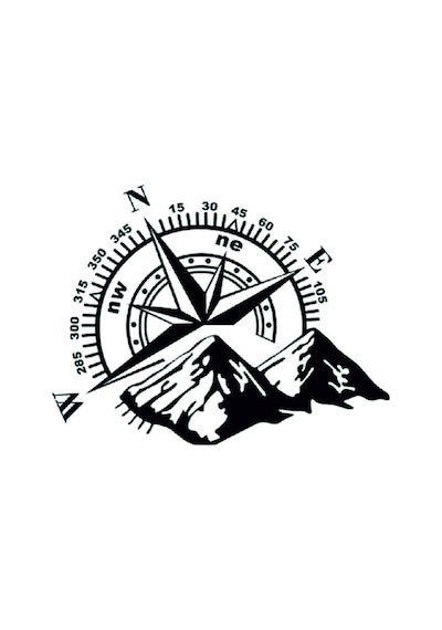 Pusula Dağ Off Road Oto Özel Yeni Sticker 30 X 21 Cm