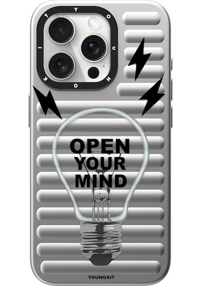 Apple Uyumlu iPhone 14 Pro  Kılıf Max Magsafe Şarj Özellikli Youngkit Open Mind Serisi Kapak Gümüş