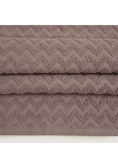 Chakra Zigzag %100 Pamuk Banyo Havlusu 70x140 Cm Lila