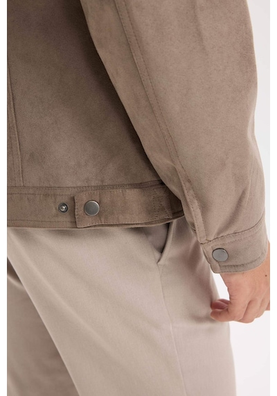 DeFacto Slim Fit Dar Kesim Dik Yaka Fermuarlı Süet Görünümlü Mevsimlik Baharlık Mont D5977AX25SPBG73 DeFacto Slim Fit Dar Kesim Dik Yaka Fermuarlı Süet Görünümlü Mevsimlik Baharlık Mont D5977AX25SPBG73