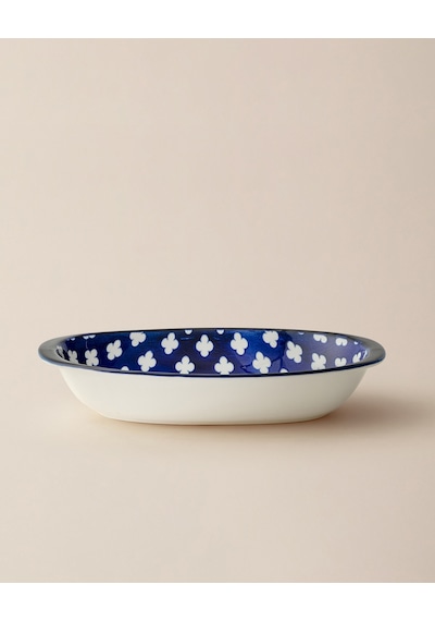 Madame Coco Reve Bleu Raye Oval Tabak - 22 Cm - Mavi/beyaz 8684427225820 Çok Renkli