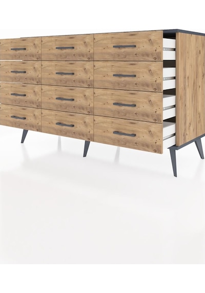 Kronos Konsol 12 Çekmeceli 132x59x83 Çam-antrasit/çam Antrasit/çam Kronos Konsol 12 Çekmeceli 132x59x83 Çam-antrasit/çam Antrasit/çam