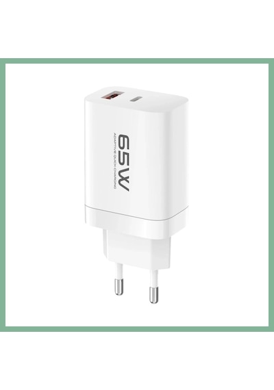 Bşkvirgo Konfulon C99q 65w Pd Destekli Type-c Ve Usb Çift Çıkışlı Hızlı Şarj Adaptörü - Beyaz Bsk2026