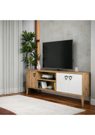 Lusso Modern Ayaklı Tv Ünitesi Alt Modül - Atlantik Çam Atlantik Çam