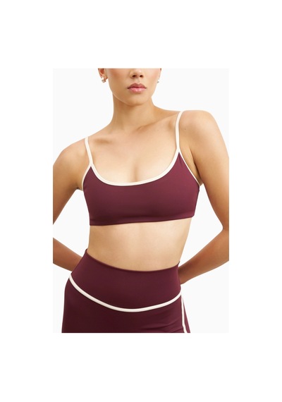 Because Of Alice Base Contrast Trim Cami Bra Tamamlayıcı Spor Sütyeni Bordo