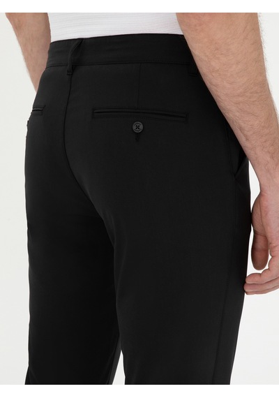 Cacharel Siyah Slim Fit Kanvas Pantolon