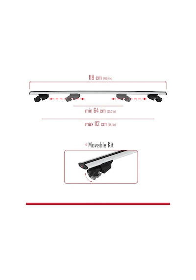 Fiat Panda Cross 2014 Ve Sonrası İle Uyumlu Hook Model Anahtar Kilitli Ara Atkı Tavan Barı Gri