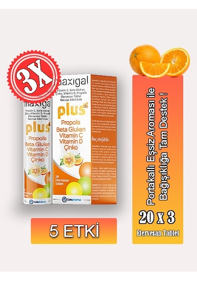 Maxigal 3 x 20 Efervesan Tablet