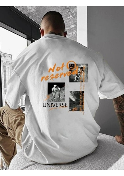 Not Reserved Baskılı Oversize Tişört BEYAZ