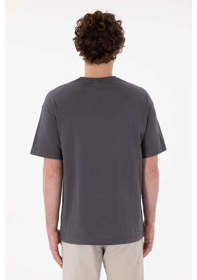 U.S. Polo Assn. Erkek Comfort Fit Bisiklet Yaka Antrasit Tişört 50306450-VR006