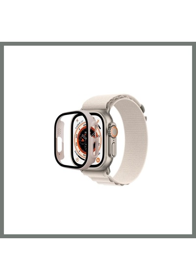 Mmb-trade Watch Ultra 49mm Desert Camlı Kasa Ekran Koruyucu - Metalik Gold Mmbz