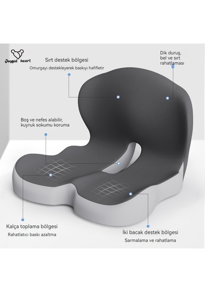 Ofis Ergonomik Sandalye Bel Yastığı Eser Siyah