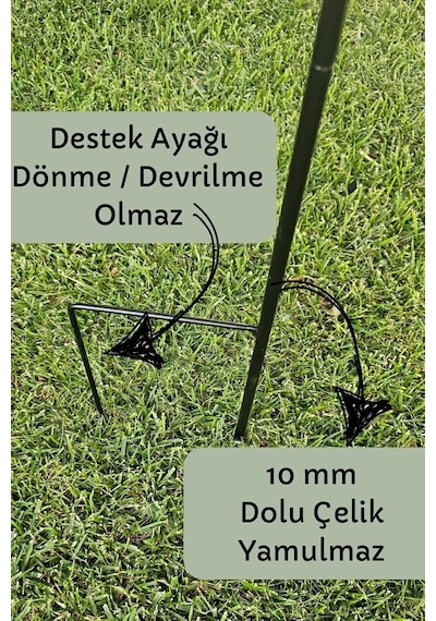 Bahçe Kazığı Ve Direği İkili Set 160 Cm, Siyah, Fener Ve Saksı Askısı
