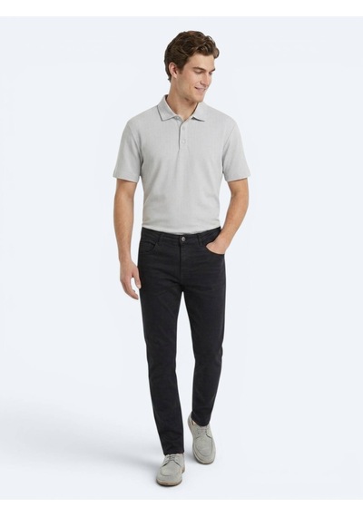 Kip Lacivert Dokuma Slim Fit Spor Pamuk Karışımlı Pantolon