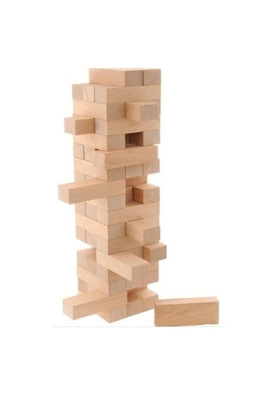 Büyük Boy Doğal Ahşap Denge Oyunu Jenga 54 Parça
