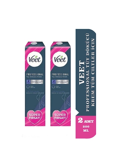 Veet Professional Daha Sert Tüyler İçin Tüy Dökücü Krem 2 x 200 ML