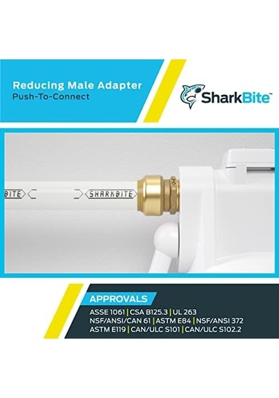 Sharkbite 1/4 İnç X 1/2 İnç Mnpt Azaltma Adaptörü, 6'lı Paket, Pirinç Tesisat Armatürü, Pex Boru, Bakır, Cpvc, Pe-rt, Hdpe, U110lf