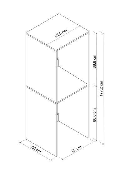 Odaco Premium Çkmd-02 %100 Mdf Çamaşır Ve Kurutma Makinası Dolabı Safir Meşe