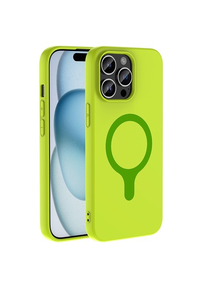 iPhone Uyumlu 14 Pro Max Kılıf M-safe Şarj Özellikli Klfs Aris Silikon Kapak - Yeşil