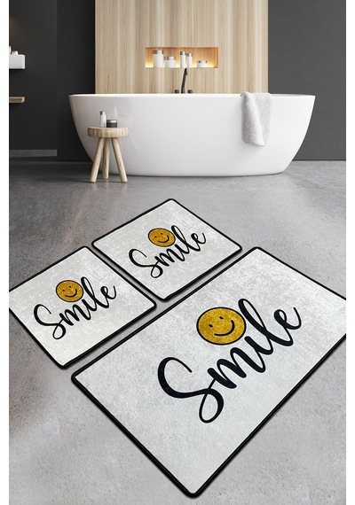 Smile Banyo Halısı Djt 3 Lü Set Çok Renkli