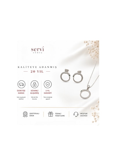 Servi 925 Ayar Gümüş Ouro Yılan Kolye Ve Küpe Seti-320