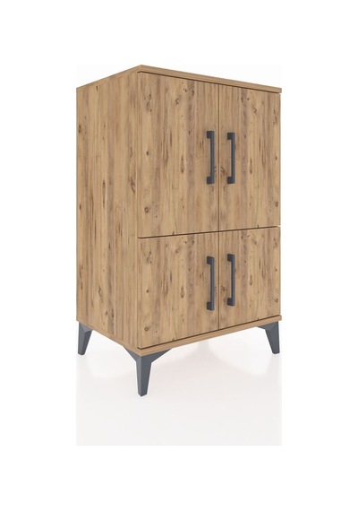 Hyperion Komodin 3 Raflı 4 Kapaklı 60x44x96 Çam-çam Çam
