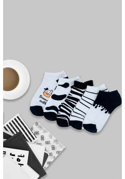 Carnaval Socks 5'li Milk Patik Desenli Renkli Spor Çorap Çok Renkli