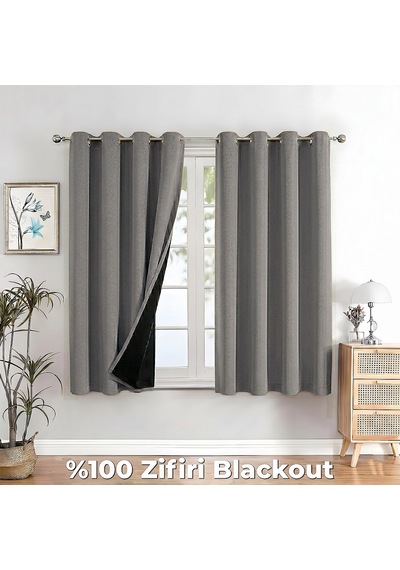 100% Zifiri Blackout Kuşgözü Dikim Tek Kanat Vizon