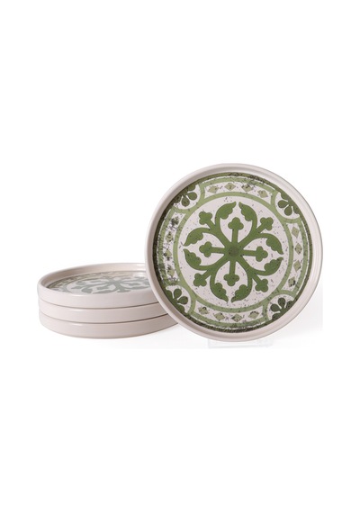 Keramika Timeless Green Stackable Pasta Tabağı 21 Cm 4 Adet 21974 Krem