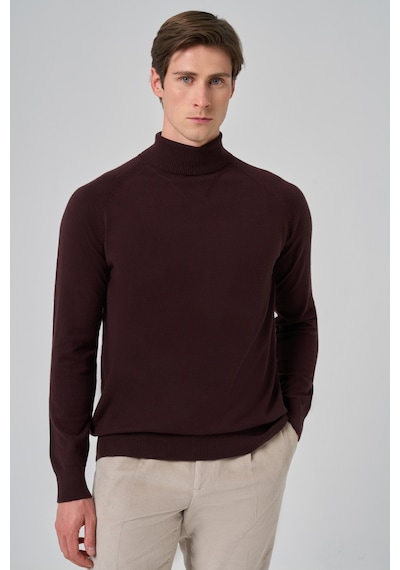 Morven Erkek Mürdüm Trend Core Spun Balıkçı Yaka Dynamic Fit Rahat Kesim Triko 26kc017010370 Mürdüm Mürdüm