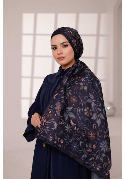 Mimiyum Rüya Desen-soft Şal Lacivert Çok Renkli